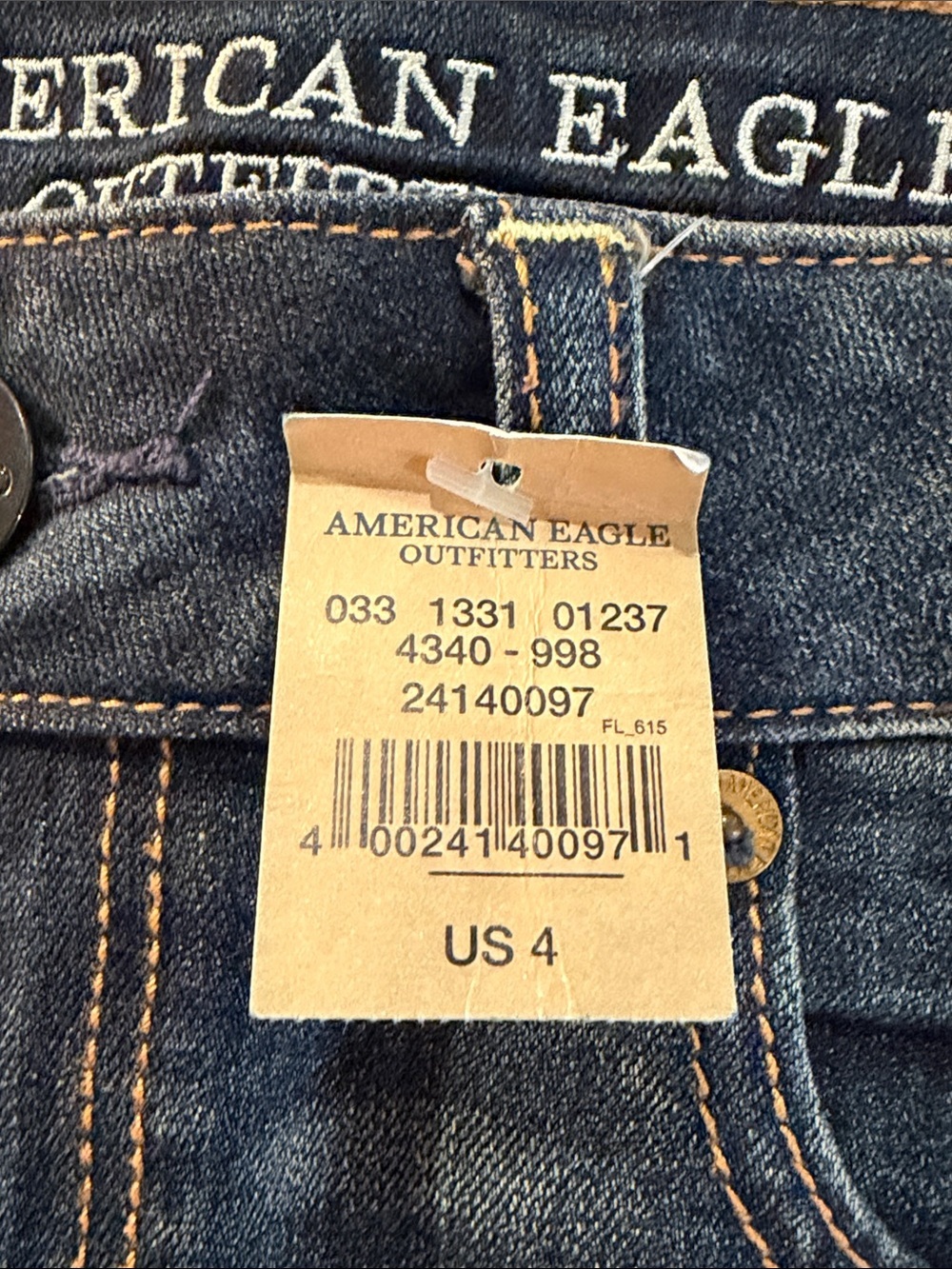 American Eagle Outfitters Blue Rolled Hem Denim Shorts - Picture 2 of 5